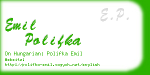 emil polifka business card